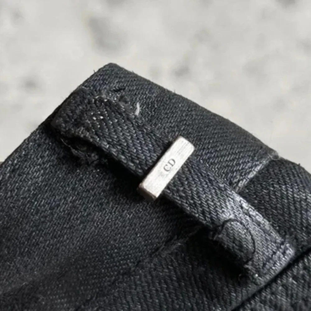 Dior Men's Black Skinny Jeans Waxed And Distressed Black 32w Heidi Slimane Rick - Picture 4 of 12